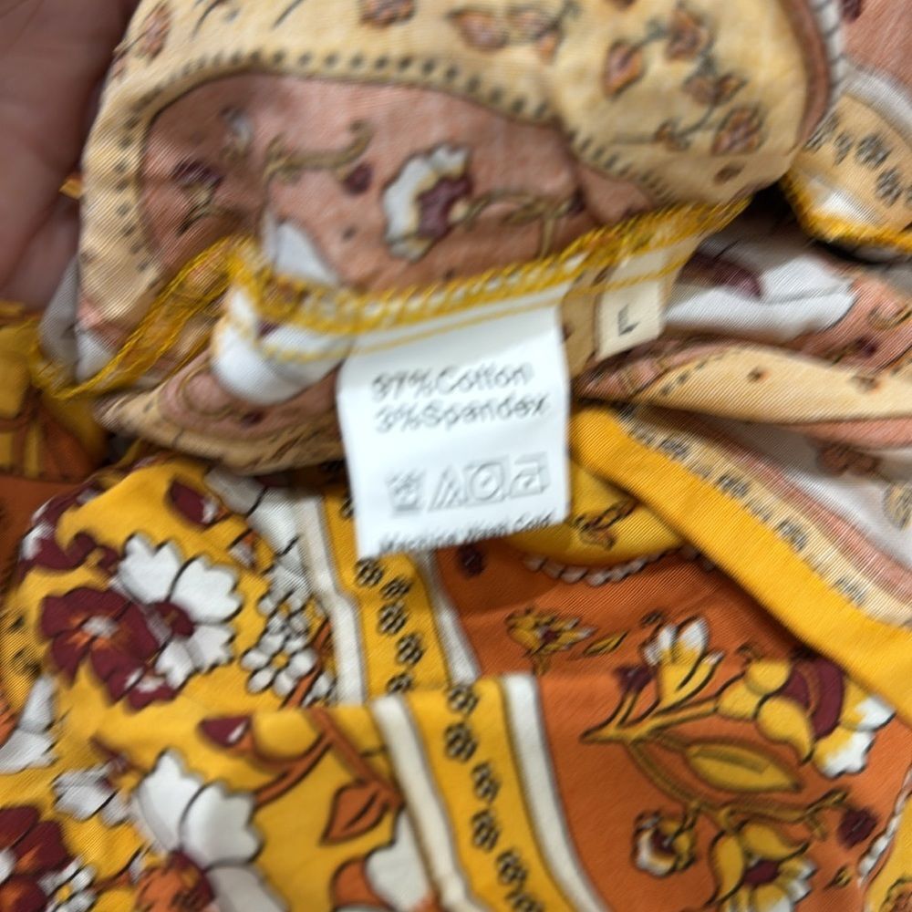 R. Vivimos Bohemian 97% Cotton Long Sleeve Babydoll Top NWT Size Large - Picture 10 of 10